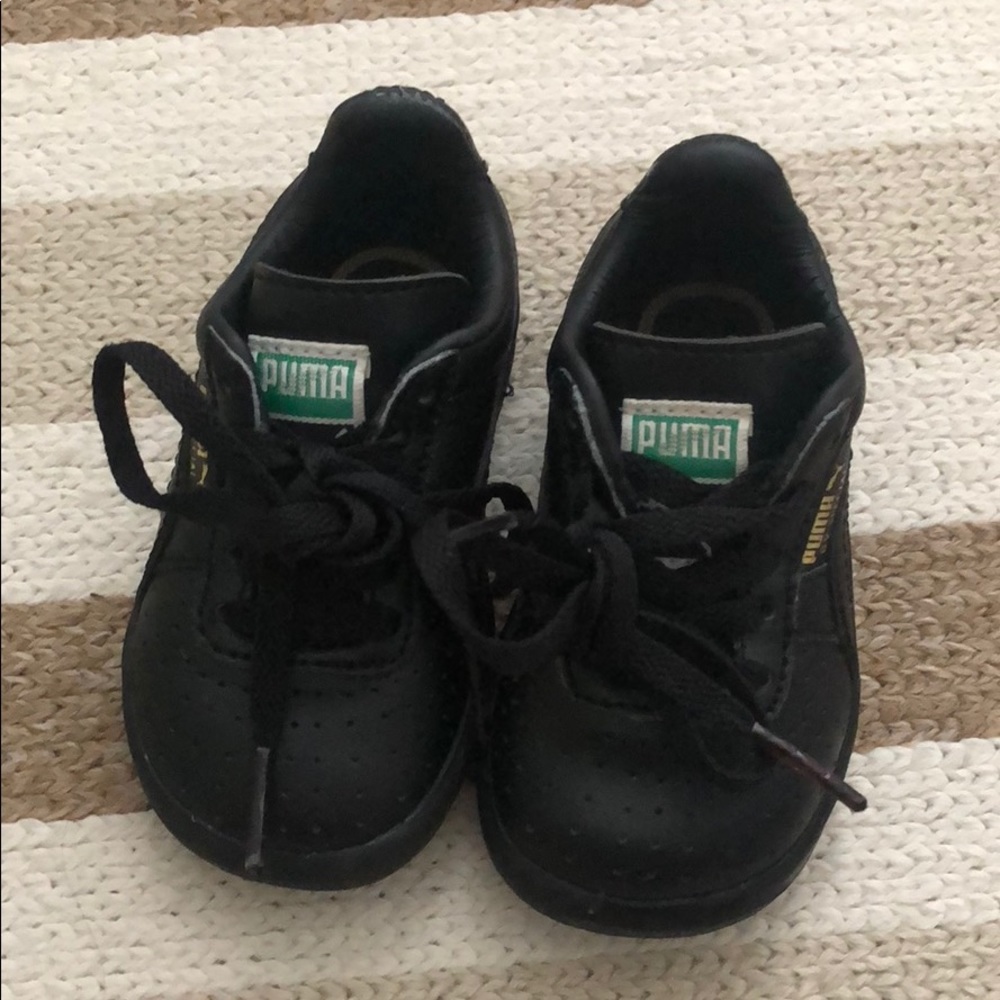 Great condition: All Black Puma sneakers- size 4